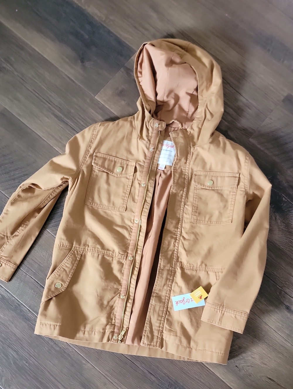 NWT Cat&Jack Kid's Large Hooded Utility Cargo Jacket